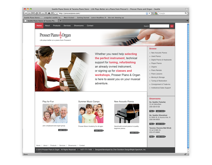 Prosser Piano Website.