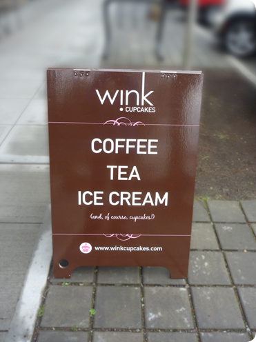 Wink Cupcakes A-board thumbnail.