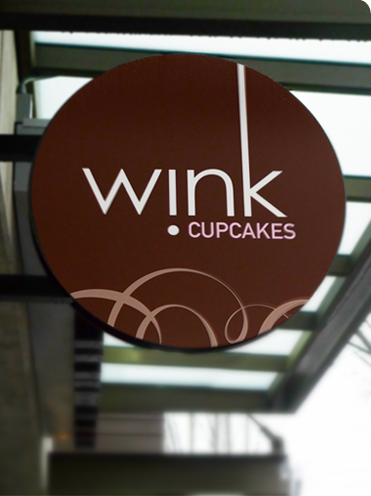 Wink Cupcakes Exterior Blade Sign thumbnail.