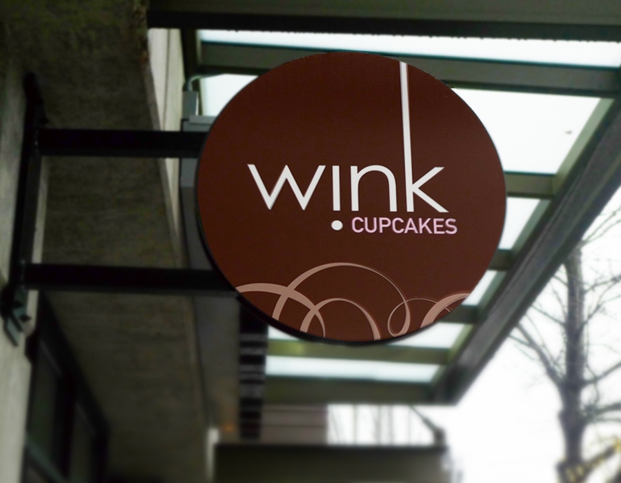 Wink Cupcakes Exterior Blade Sign.