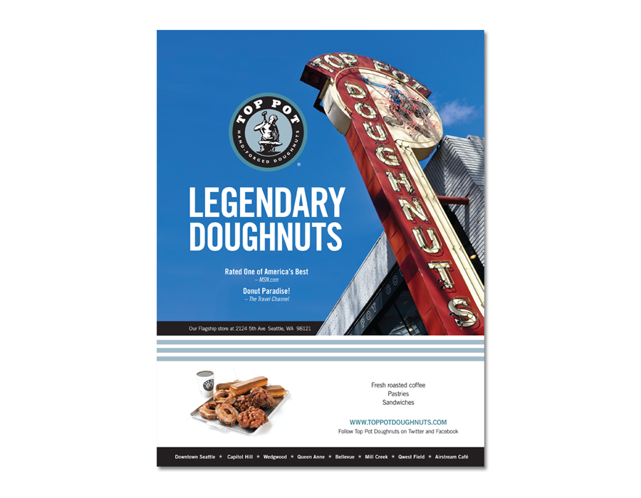 Top Pot Doughnuts Visitors Guide Ad.